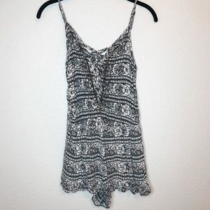 American Eagle Black and White Tribal Romper